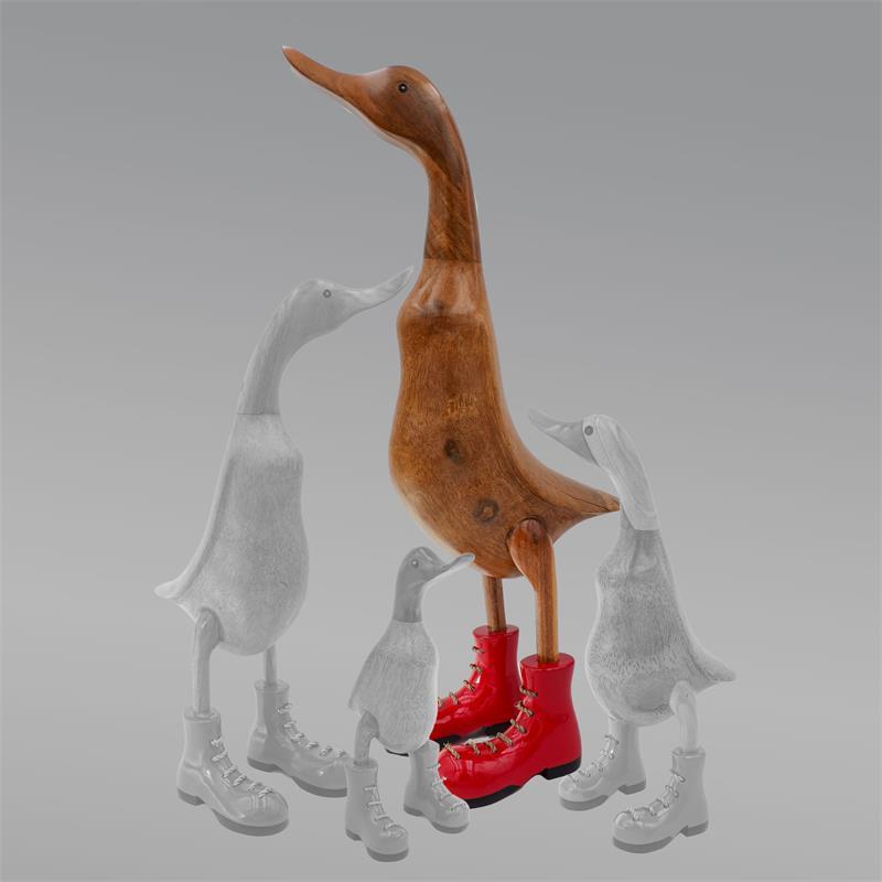 Canard « Claudine » énorme montant beige-marron à sabots rouges