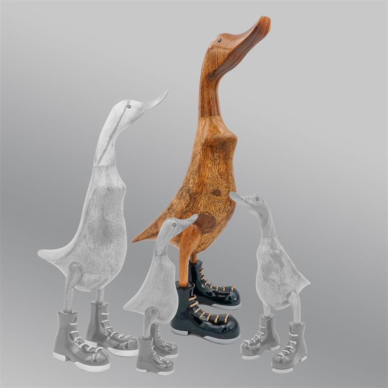 Canard « Wolfram » énorme montant beige-marron avec chaussures noir/argent