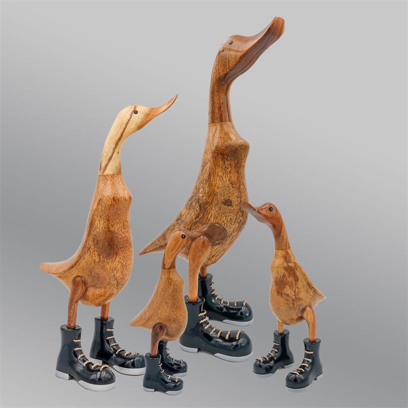 Canard « Wolfram » énorme montant beige-marron avec chaussures noir/argent