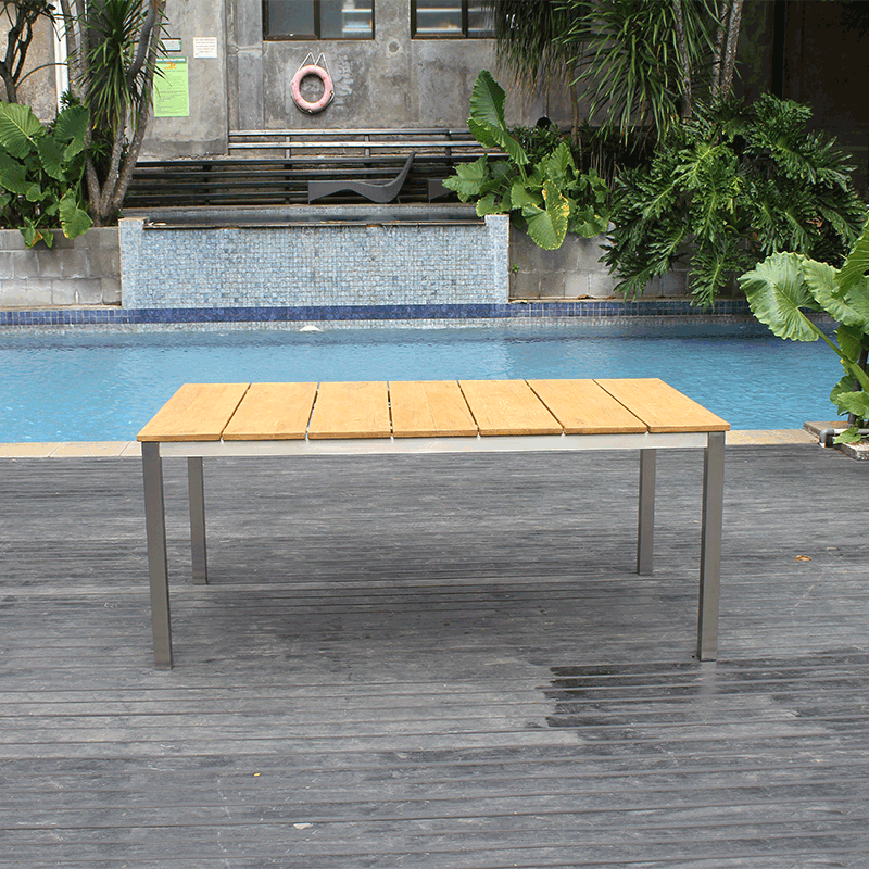 Fides Ausziehtisch 250/175 x 100 x 76 cm Teak Grade A mit Edelstahlgestell