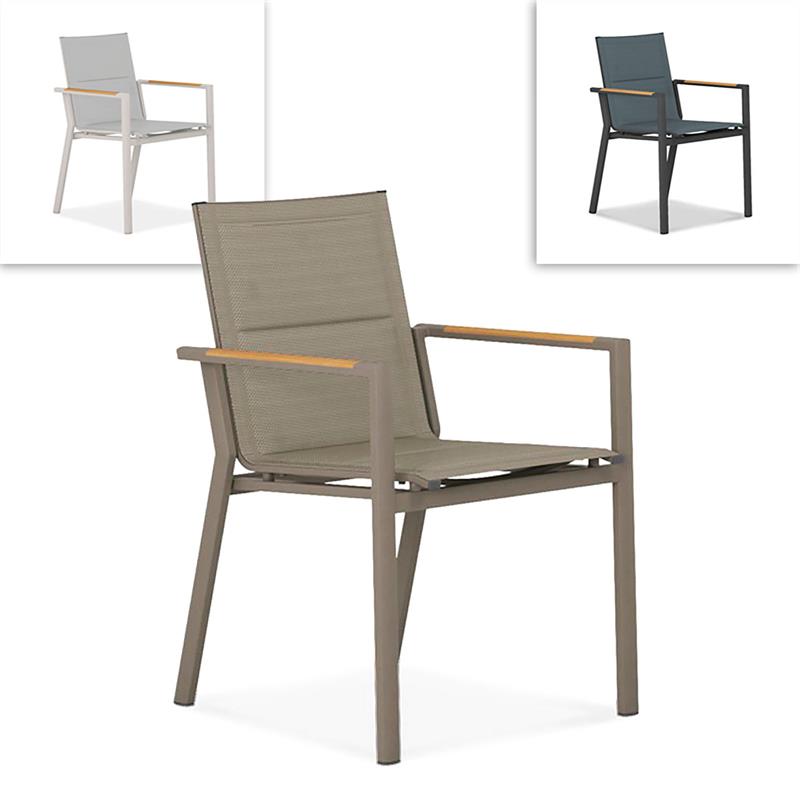 Gazelig Stapelstuhl 60 x 64 x 88 cm Aluminium und Batyline