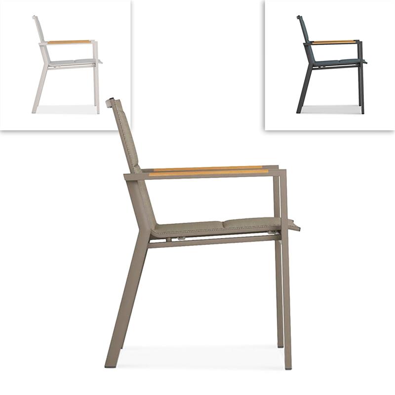 Gazelig Stapelstuhl 60 x 64 x 88 cm Aluminium und Batyline