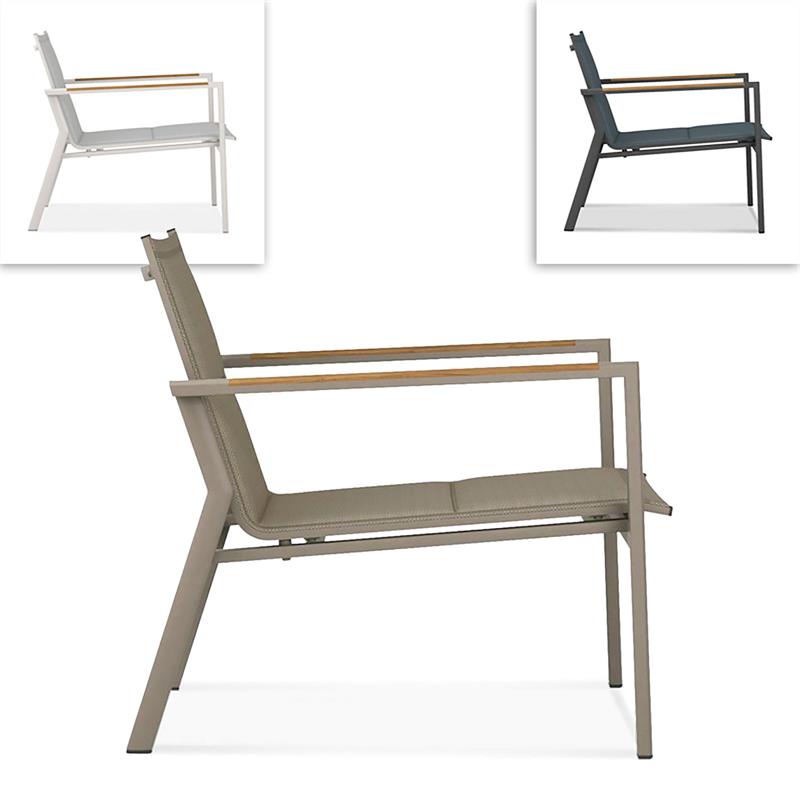 Gazelig Sessel 1 Sitzer 70 x 77x 80cm Aluminium und Batyline