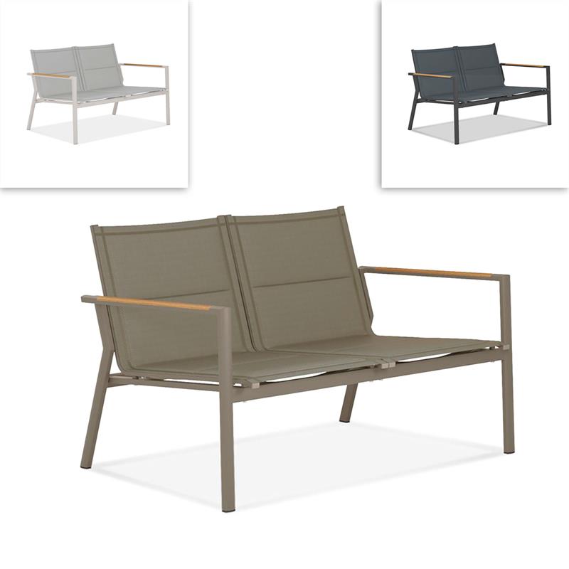 Canapé Gazelig 2 places 124,7 x 77 x 80 cm aluminium et Batyline