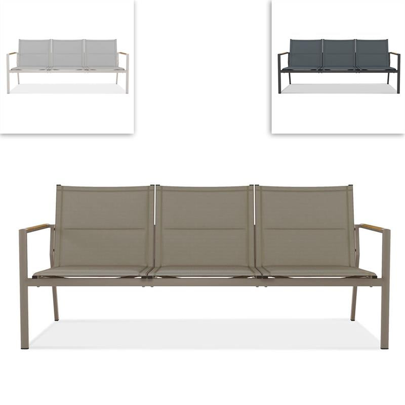 Gazelig Sofa 3-Sitzer 180,2 x 77 x 80cm Aluminium und Batyline