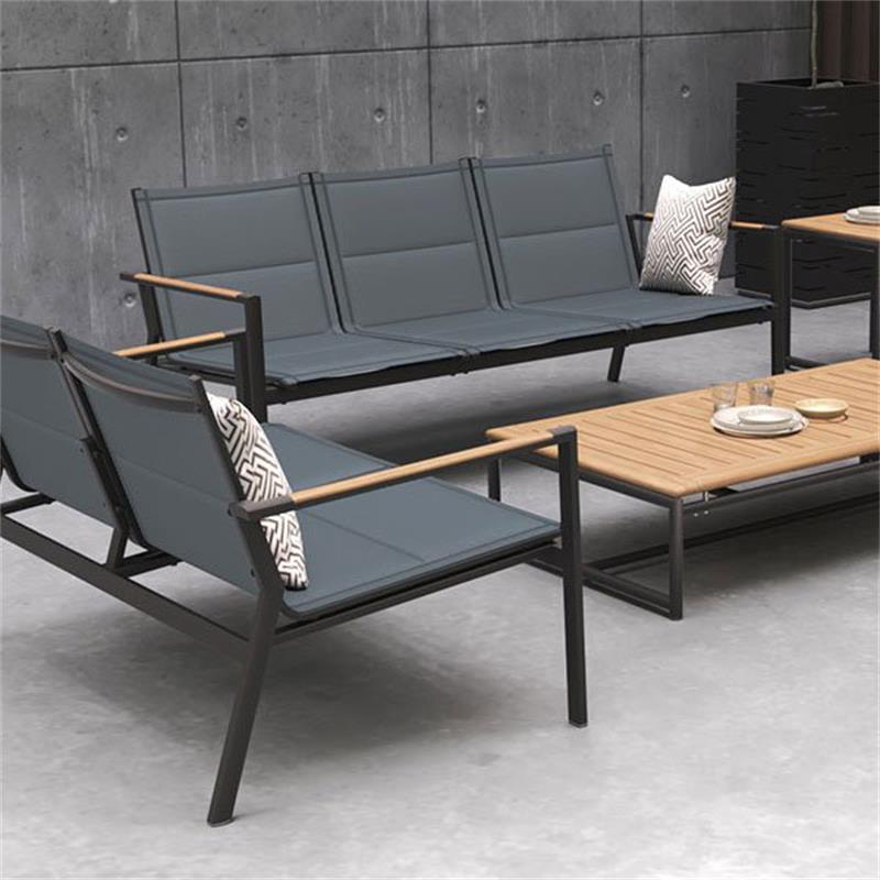 Gazelig Kaffeetisch 130x70x30cm - Aluminium + Zertifiziertes Teak GRADE A