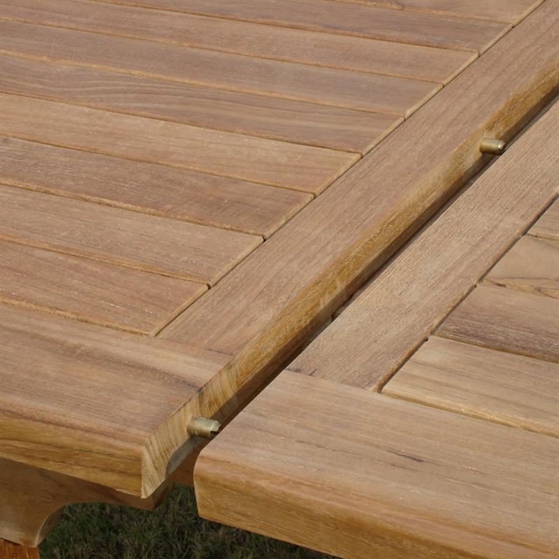 Denver Doppelausziehtisch 300/260/220x110x75cm - Zertifiziertes Teakholz GRADE A + Messingbeschläge