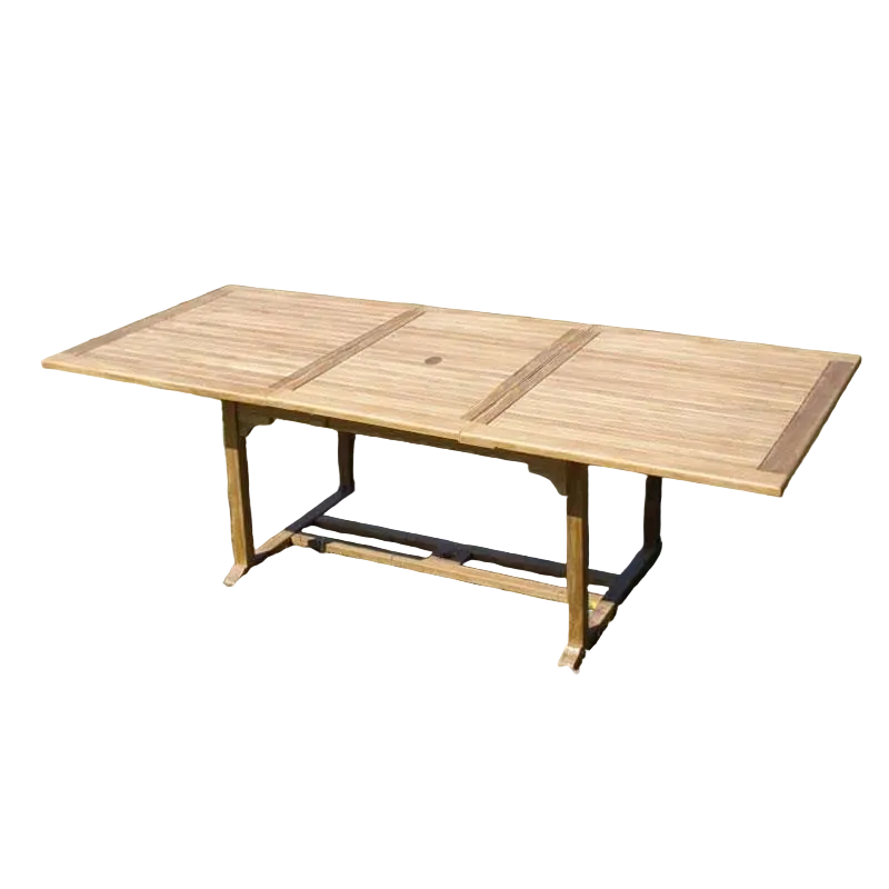 Florida extending table 200/150 x 100 x 75.5 cm - Certified teak GRADE A + brass fittings