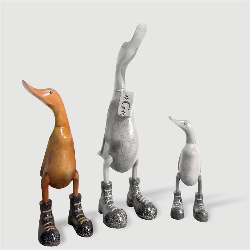 Duck »Giulia« - medium brown upright with black marbled shoes