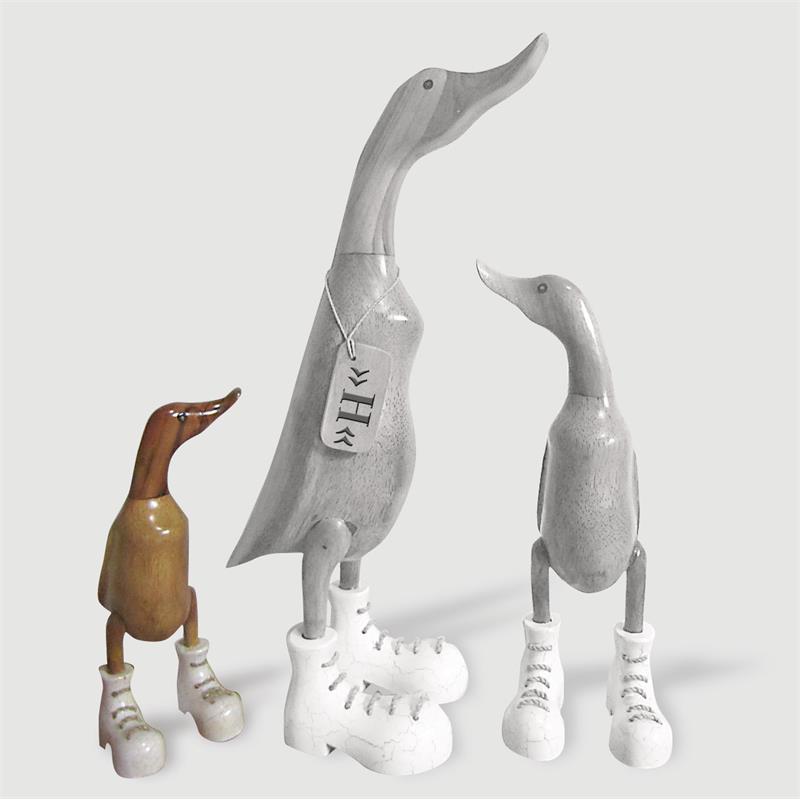 Duck »Hermine« - small brown upright with white marbled shoes