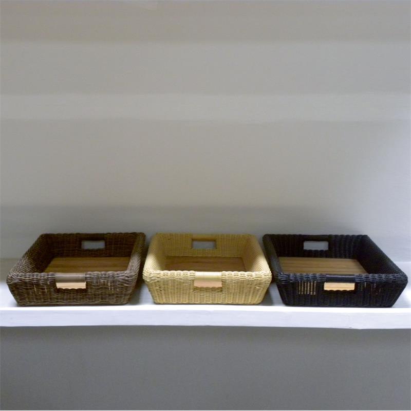 Lorraine tray with teak base 62x42