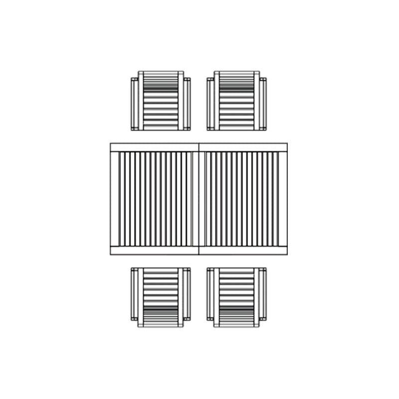 Moselle Ausziehtisch-Set 220 bestehend aus Moselle Ausziehtisch 220/160 x 100 und Moselle Stapelstühlen aus Teak mit Edelstahl