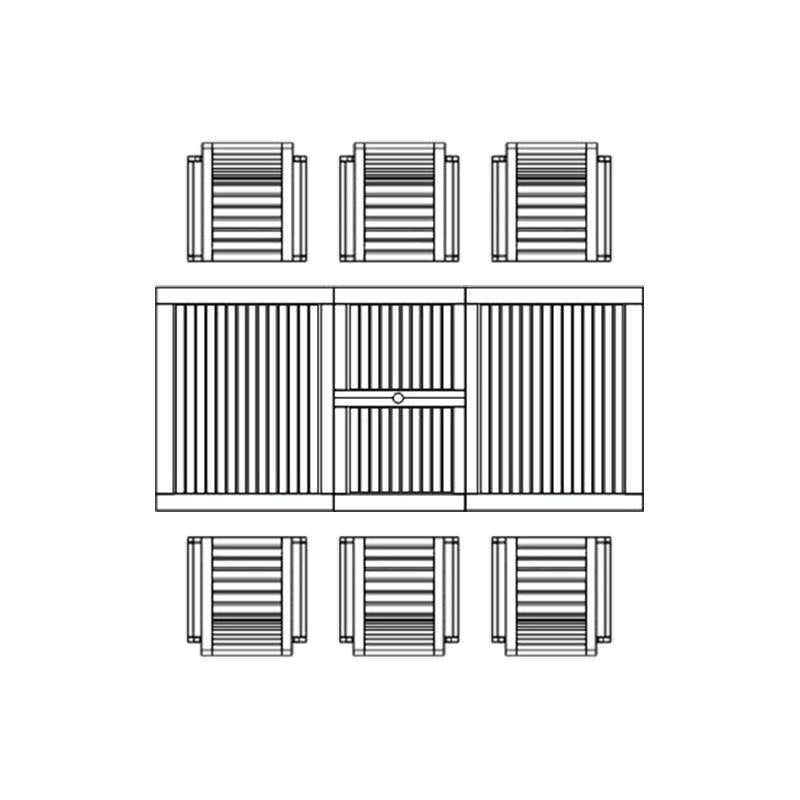 Moselle Ausziehtisch-Set 220 bestehend aus Moselle Ausziehtisch 220/160 x 100 und Moselle Stapelstühlen aus Teak mit Edelstahl
