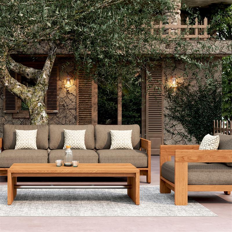 Rae Sofa 3-Sitzer 230 x 88 x 63,5 cm - Recycled Teakholz