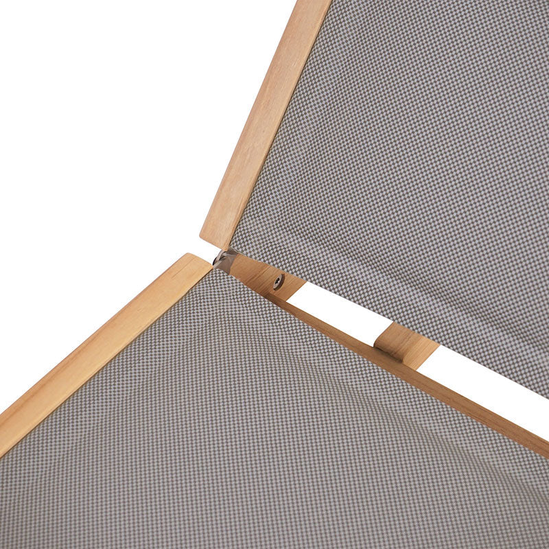 Rivera transat plat DELUXE - tapissé - teck GRADE A + Batyline + ferrures inox