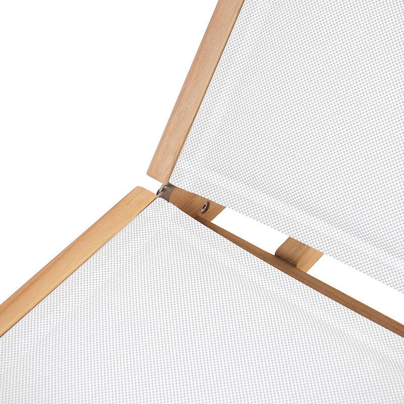 Rivera transat plat DELUXE - tapissé - teck GRADE A + Batyline + ferrures inox