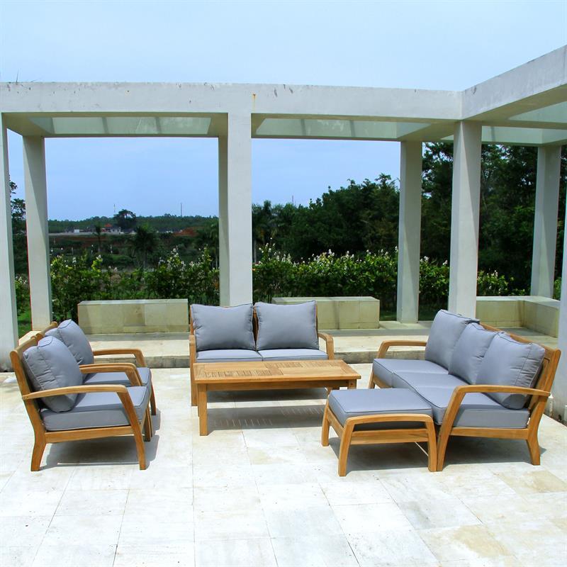 Corona Sofa 2 Sitzer 132 x 76,5 x 82 cm - Zertifiziertes Teakholz GRADE A