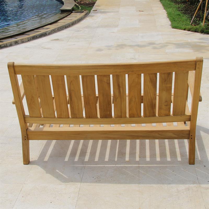 Corona Sofa 2 Sitzer 132 x 76,5 x 82 cm - Zertifiziertes Teakholz GRADE A