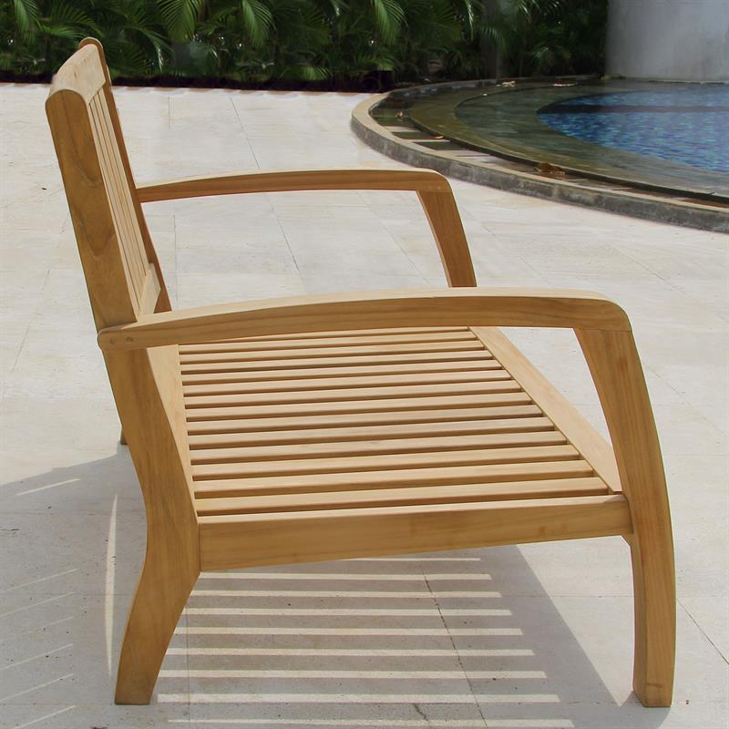 Corona Sofa 2 Sitzer 132 x 76,5 x 82 cm - Zertifiziertes Teakholz GRADE A