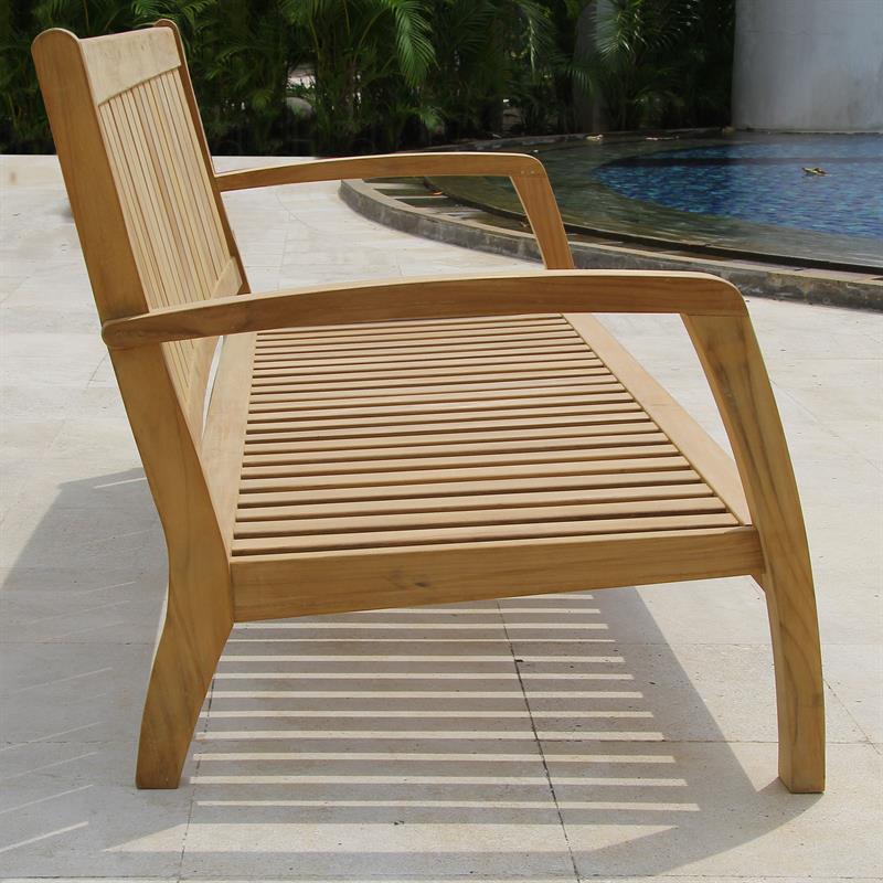 Corona Sofa 3 Sitzer 192 x 76,5 x 82 cm - Zertifiziertes Teakholz GRADE A