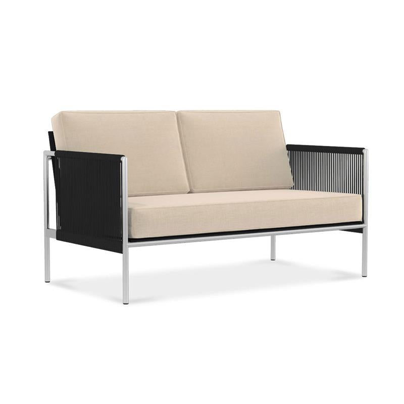 Snix Sofa 2 Sitzer 143x78,5x74,5cm - rostfreier Edelstahl, Batyline und Rope-Material