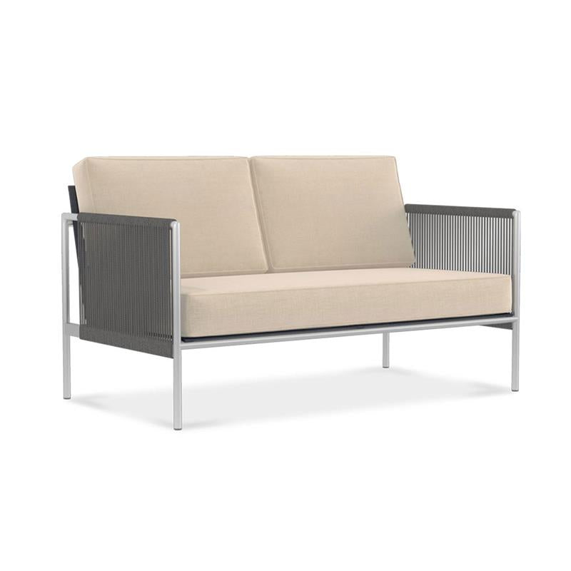 Snix Sofa 2 Sitzer 143x78,5x74,5cm - rostfreier Edelstahl, Batyline und Rope-Material