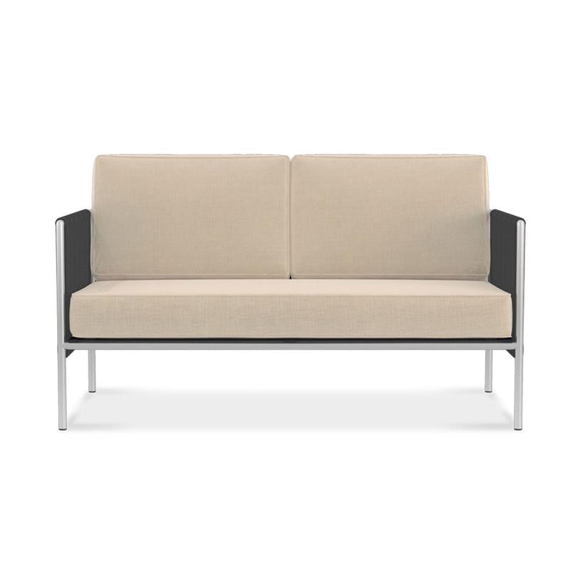 Snix Sofa 2 Sitzer 143x78,5x74,5cm - rostfreier Edelstahl, Batyline und Rope-Material