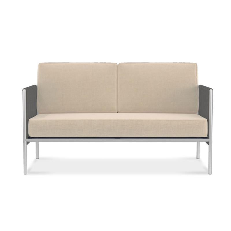 Snix Sofa 2 Sitzer 143x78,5x74,5cm - rostfreier Edelstahl, Batyline und Rope-Material