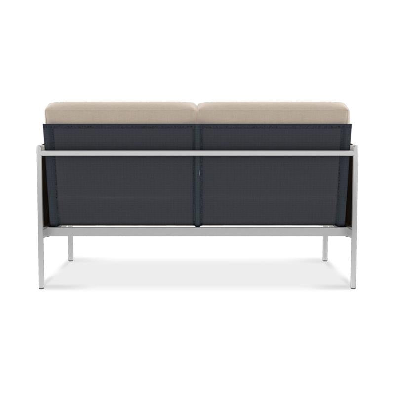 Snix Sofa 2 Sitzer 143x78,5x74,5cm - rostfreier Edelstahl, Batyline und Rope-Material