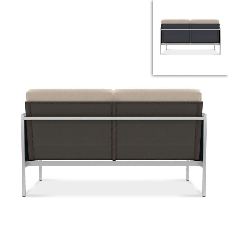 Snix Sofa 2 Sitzer 143x78,5x74,5cm - rostfreier Edelstahl, Batyline und Rope-Material