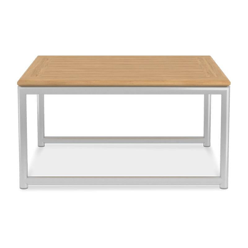 Snix Ecktisch quadratisch 77,5 x 77,5 x 41 cm - rostfreier Edelstahl + Zertifiziertes Teak GRADE A