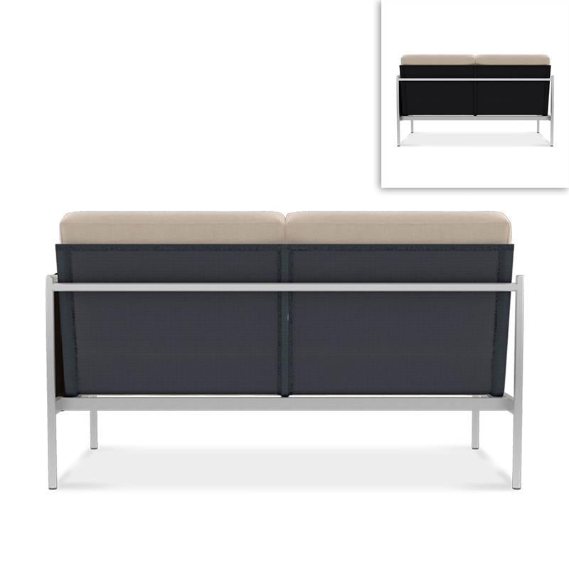 Snix Lounge 2 Sitzer links 139,5x78,5x74,5cm - rostfreier Edelstahl, Batyline und Rope-Material