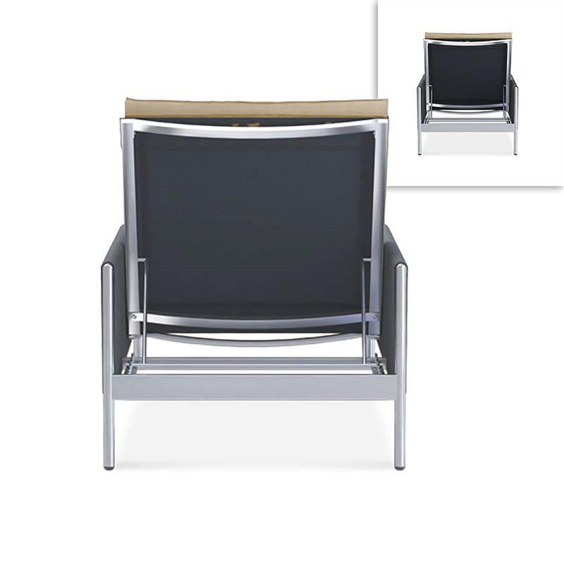 Snix Liege 205x73,5x50cm - rostfreier Edelstahl, Batyline und Rope-Material