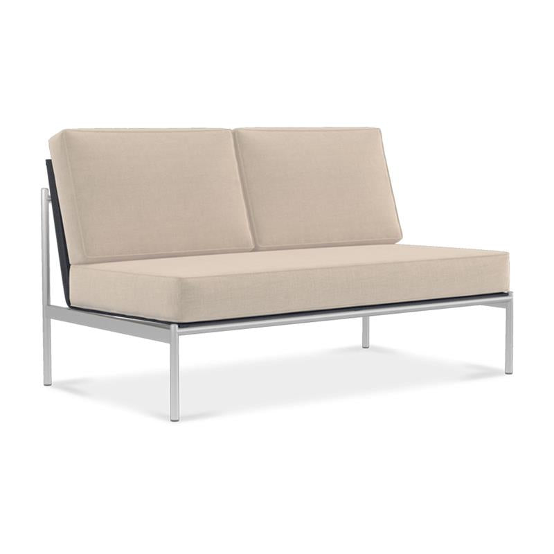 Snix Lounge 2 Sitzer Mittelmodul 136x78,5x74,5cm - rostfreier Edelstahl, Batyline und Rope-Material