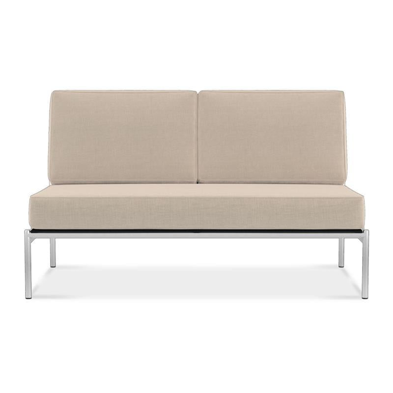 Snix Lounge 2 Sitzer Mittelmodul 136x78,5x74,5cm - rostfreier Edelstahl, Batyline und Rope-Material