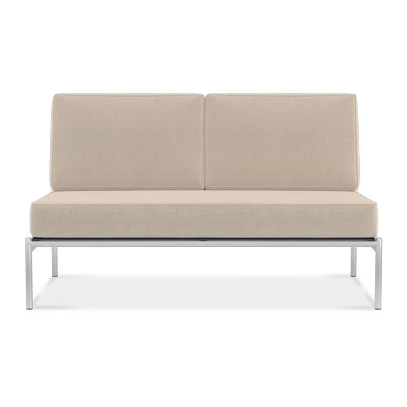 Snix Lounge 2 Sitzer Mittelmodul 136x78,5x74,5cm - rostfreier Edelstahl, Batyline und Rope-Material
