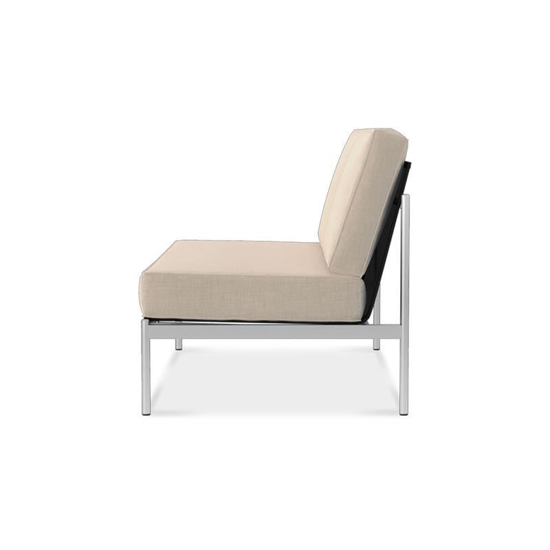 Snix Lounge 2 Sitzer Mittelmodul 136x78,5x74,5cm - rostfreier Edelstahl, Batyline und Rope-Material