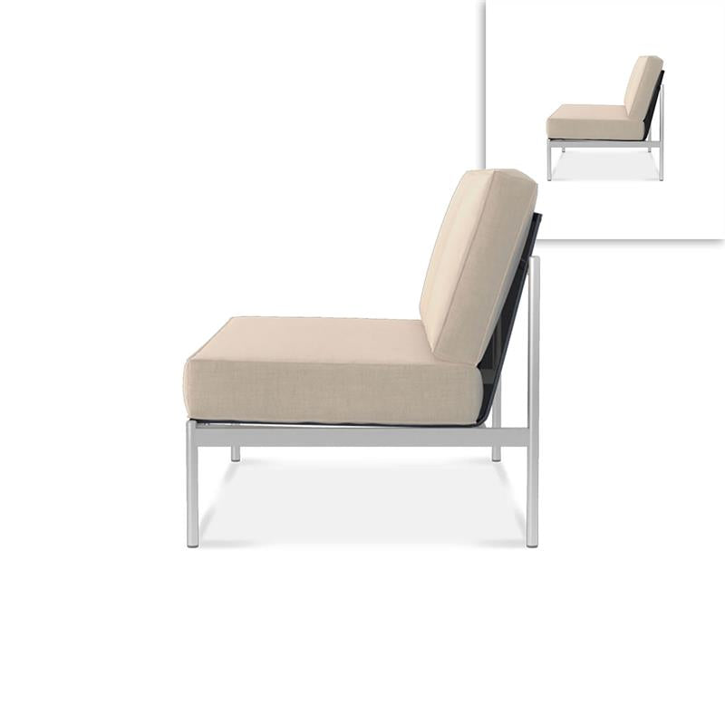 Snix Lounge 2 Sitzer Mittelmodul 136x78,5x74,5cm - rostfreier Edelstahl, Batyline und Rope-Material