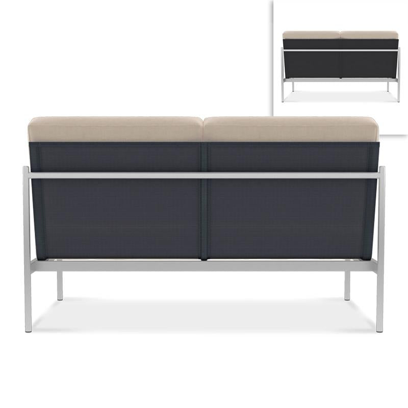 Snix Lounge 2 Sitzer Mittelmodul 136x78,5x74,5cm - rostfreier Edelstahl, Batyline und Rope-Material
