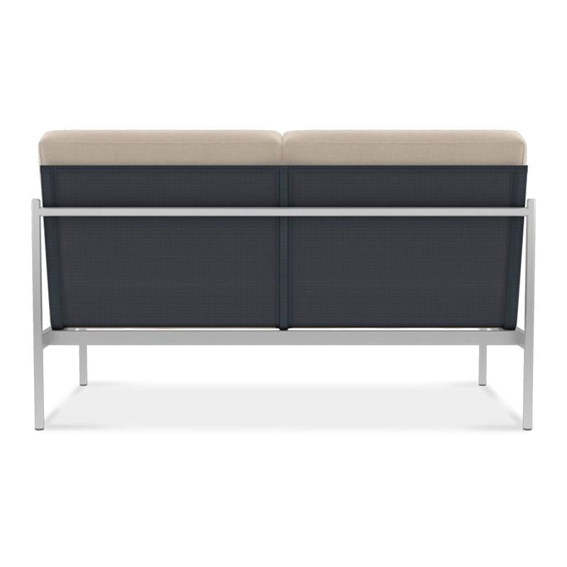 Snix Lounge 2 Sitzer Mittelmodul 136x78,5x74,5cm - rostfreier Edelstahl, Batyline und Rope-Material