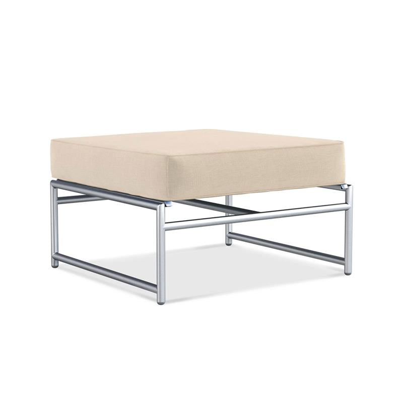 Snix Lounge Ottomane / Hocker 77,5x70x29cm - rostfreier Edelstahl, Batyline und Rope-Material