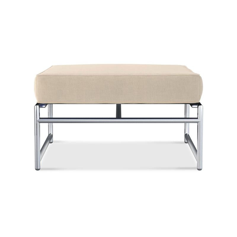 Snix Lounge Ottomane / Hocker 77,5x70x29cm - rostfreier Edelstahl, Batyline und Rope-Material
