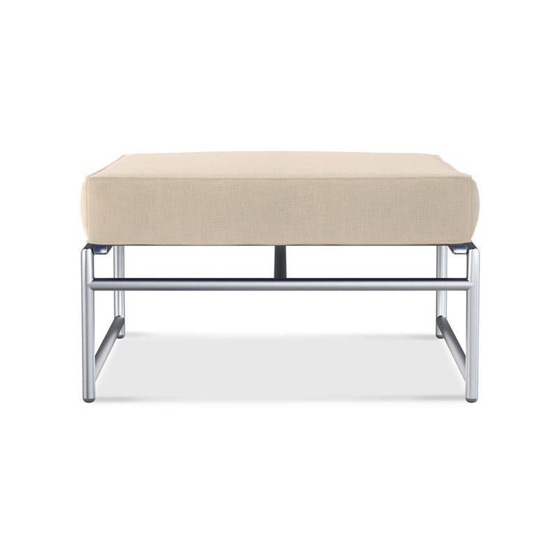 Snix Lounge Ottomane / Hocker 77,5x70x29cm - rostfreier Edelstahl, Batyline und Rope-Material