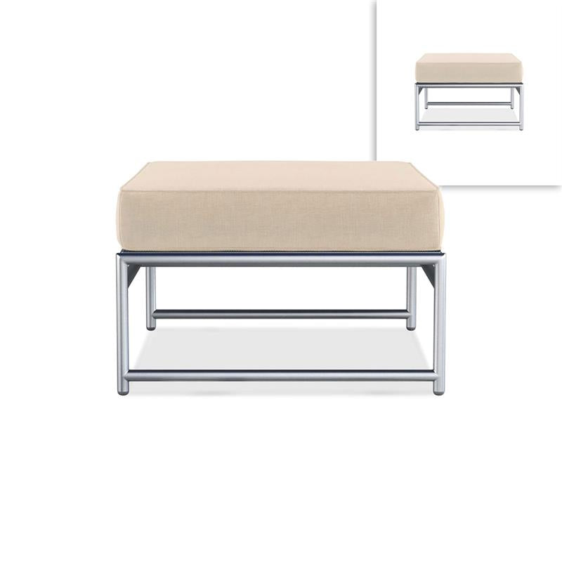 Snix Lounge Ottomane / Hocker 77,5x70x29cm - rostfreier Edelstahl, Batyline und Rope-Material