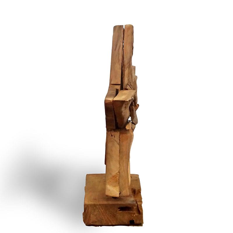 Teak star on frame - approx. 28 cm high