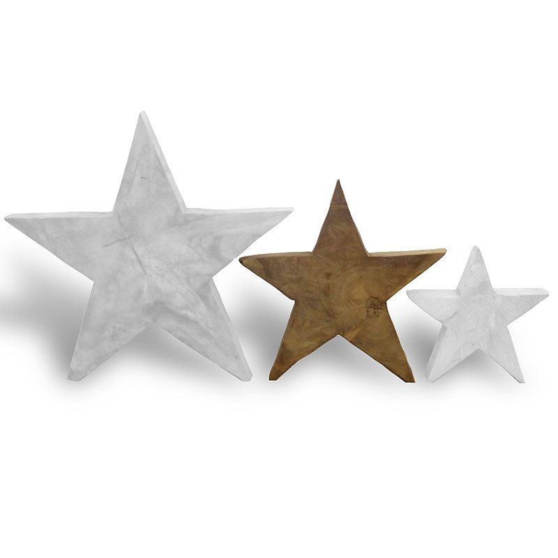 Teak star medium - approx. 30 cm high