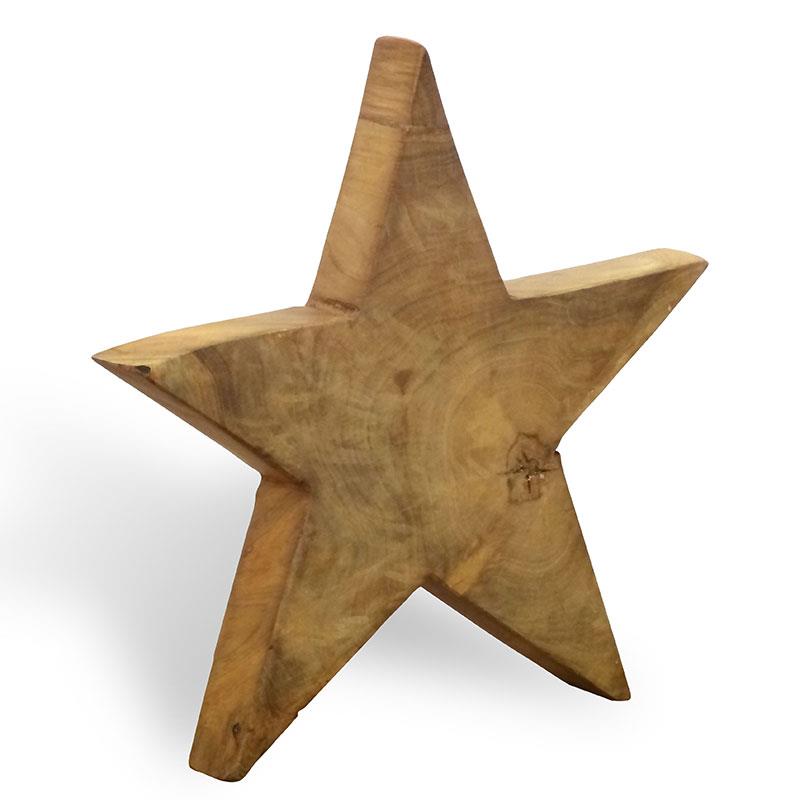 Teak star medium - approx. 30 cm high