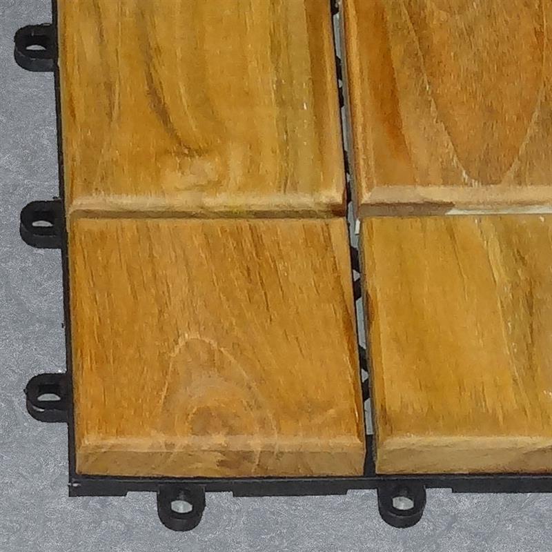 Terrassenfliese Teak 30x30x3cm - bestehend aus 9 Teilen in der Größe 10x10cm