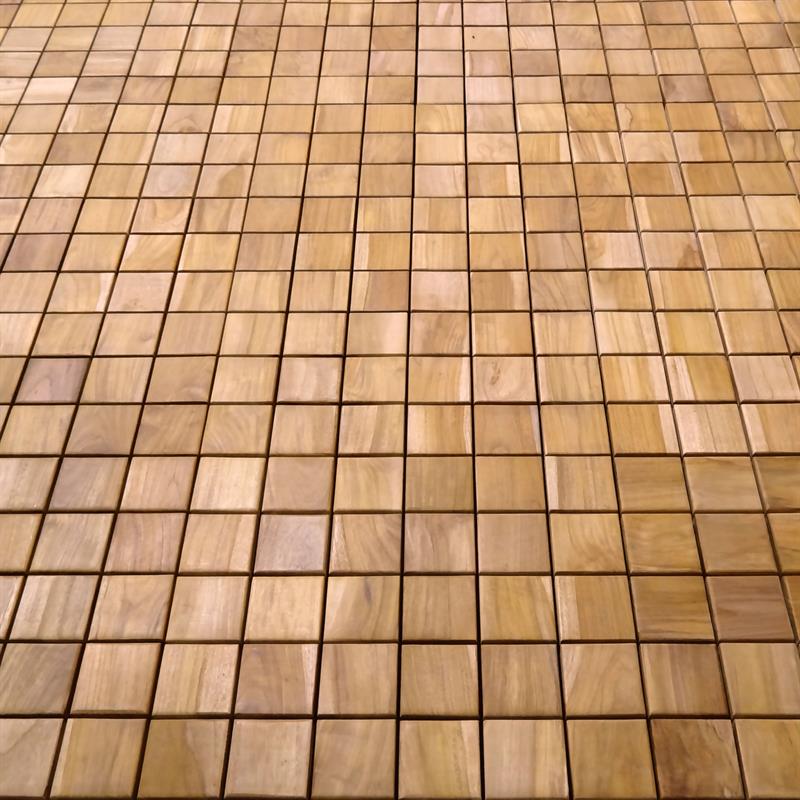 Terrassenfliese Teak 30x30x3cm - bestehend aus 9 Teilen in der Größe 10x10cm