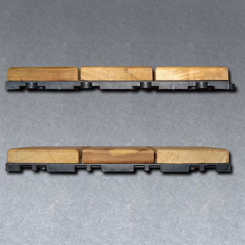Terrassenfliese Teak 30x30x3cm - bestehend aus 9 Teilen in der Größe 10x10cm